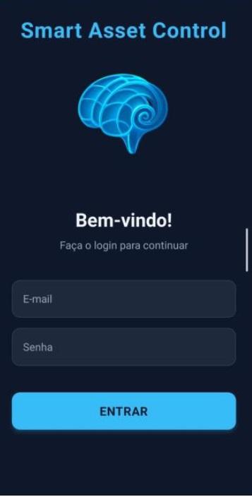 Tela de login do aplicativo Smart Asset Control