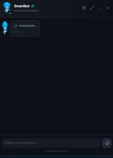 Janela do SmartBot, assistente inteligente da plataforma